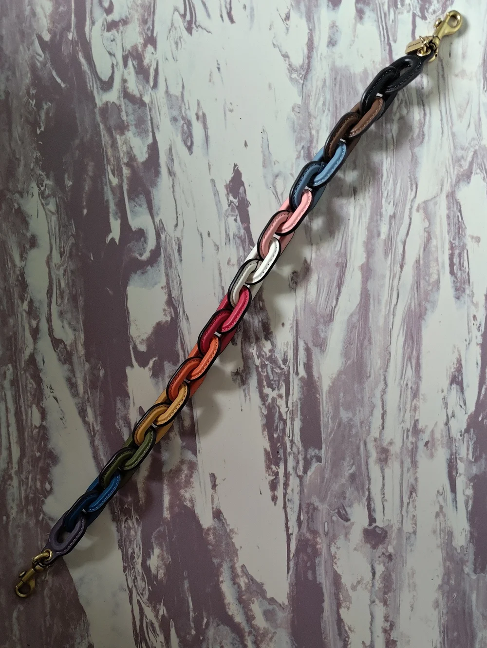 Coach Rainbow Leather Covered Short Chain Strap - Picture 7 of 7
